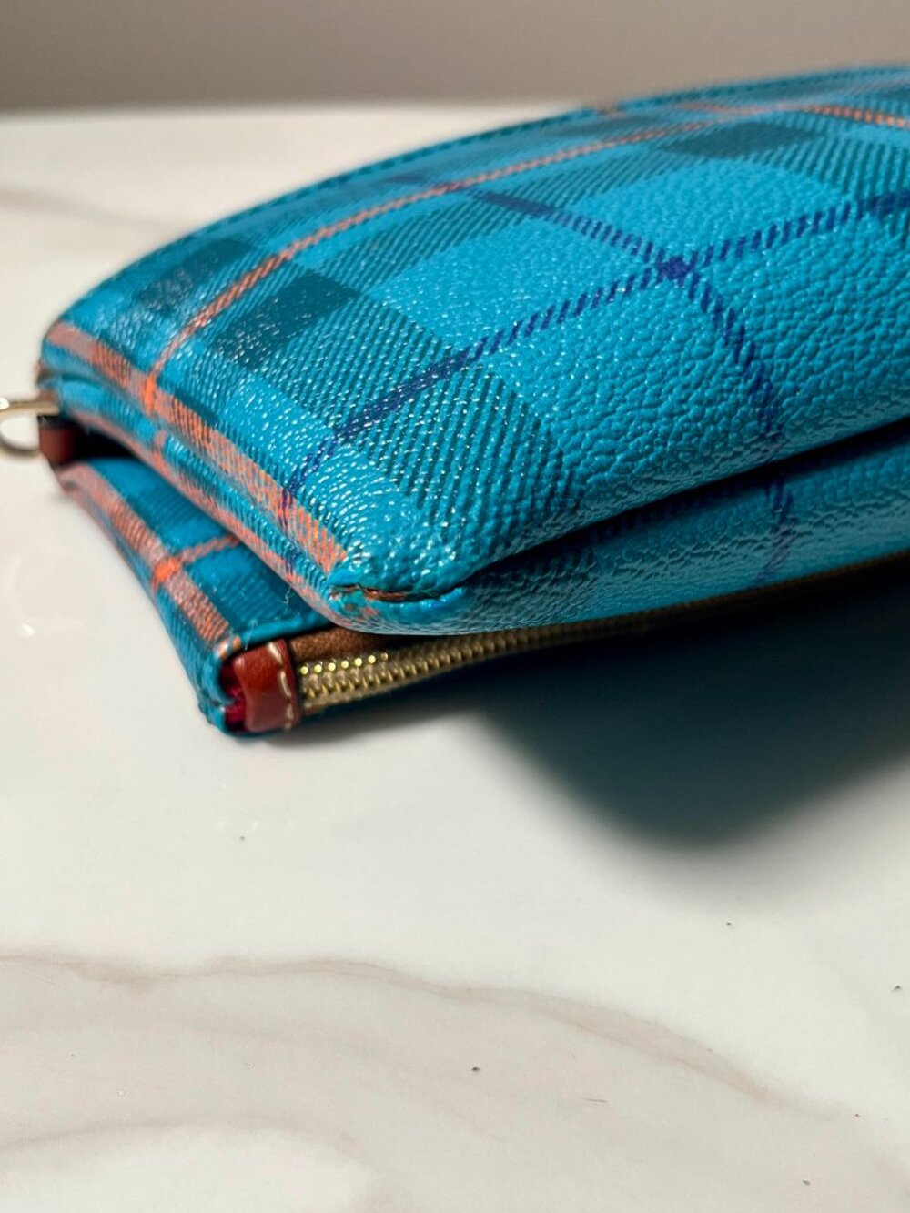 Dooney & Bourke Tiverton Blue Tartan Plaid Crossbody Tassel Bag + COA - Picture 9 of 15